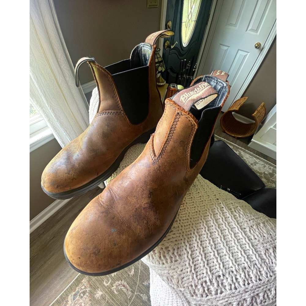 Blundstone Men's Chelsea Boots Brown/Black Leather Pull-On AU 5 read desc.